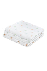 3-Piece Muslin Blanket Set (Monogram, Cloud, Deer)