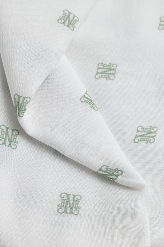 Muslin Monogram Print Blanket