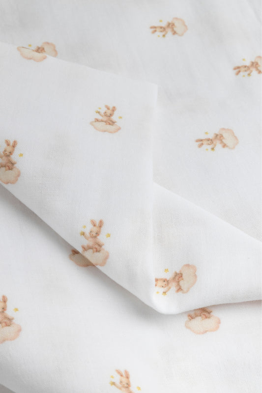 Muslin Rabbit Print Blanket