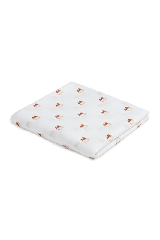 Muslin Teddy Print Blanket