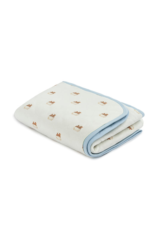 Quilted Teddy Print Baby Blanket