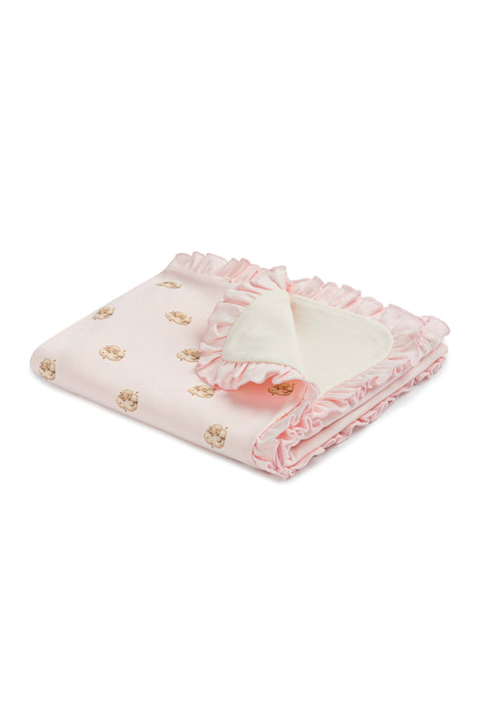Ruffled Sheep Print Baby Blanket